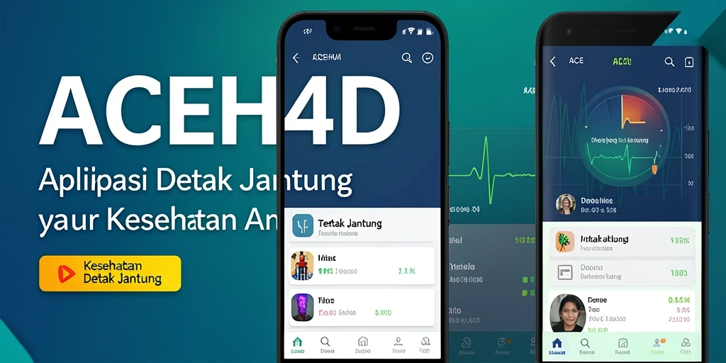 Tampilan antarmuka pengguna ACEH4D saat memantau detak jantung.