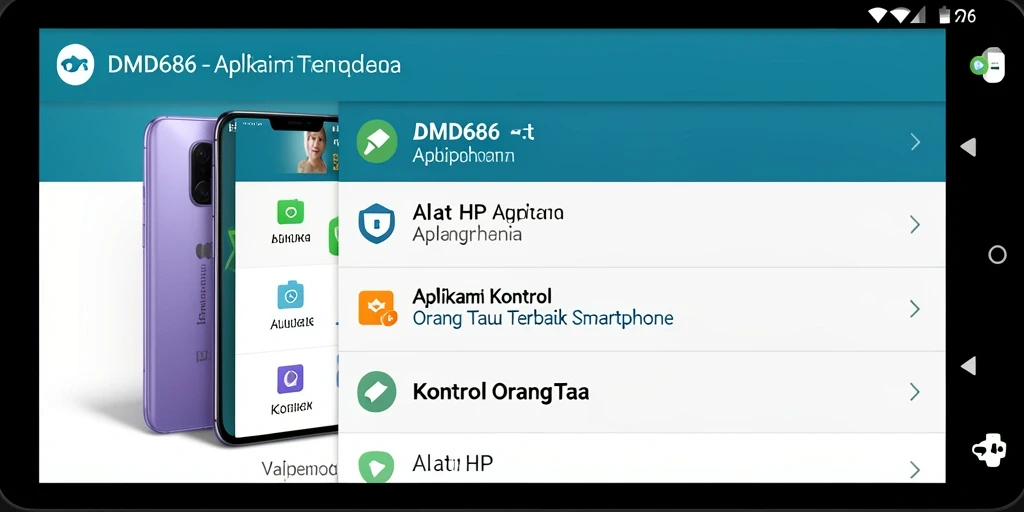 Tampilan antarmuka DMD686 untuk kontrol orang tua yang intuitif dan menarik.