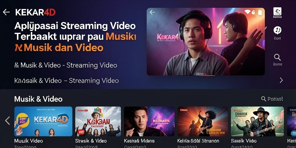 Antarmuka aplikasi KEKAR4D yang sederhana dan menarik untuk Streaming Video.