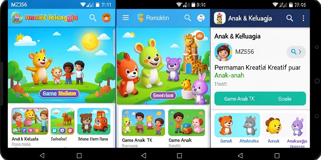 Tampilan antarmuka menarik dari MZ356 untuk anak-anak.