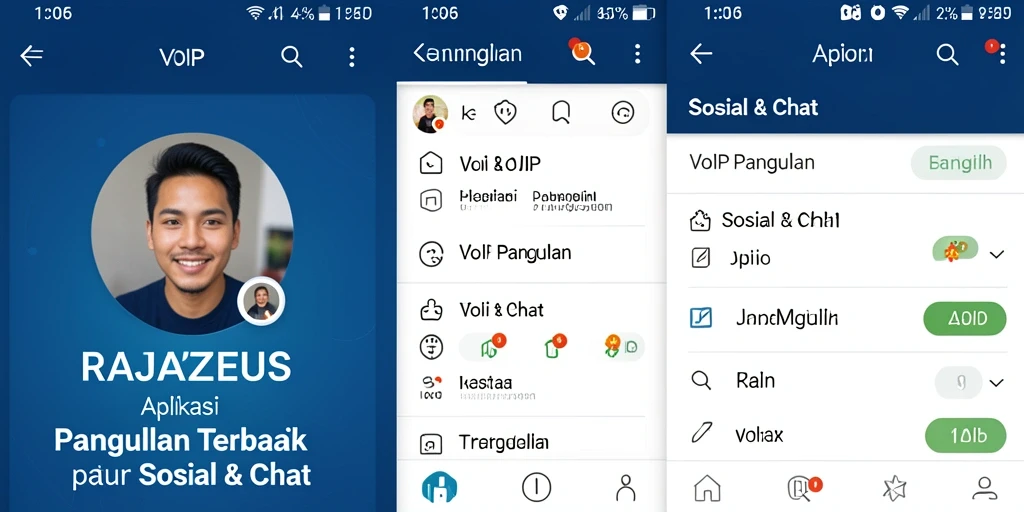 Antarmuka pengguna RAJAZEUS yang intuitif untuk panggilan VoIP.