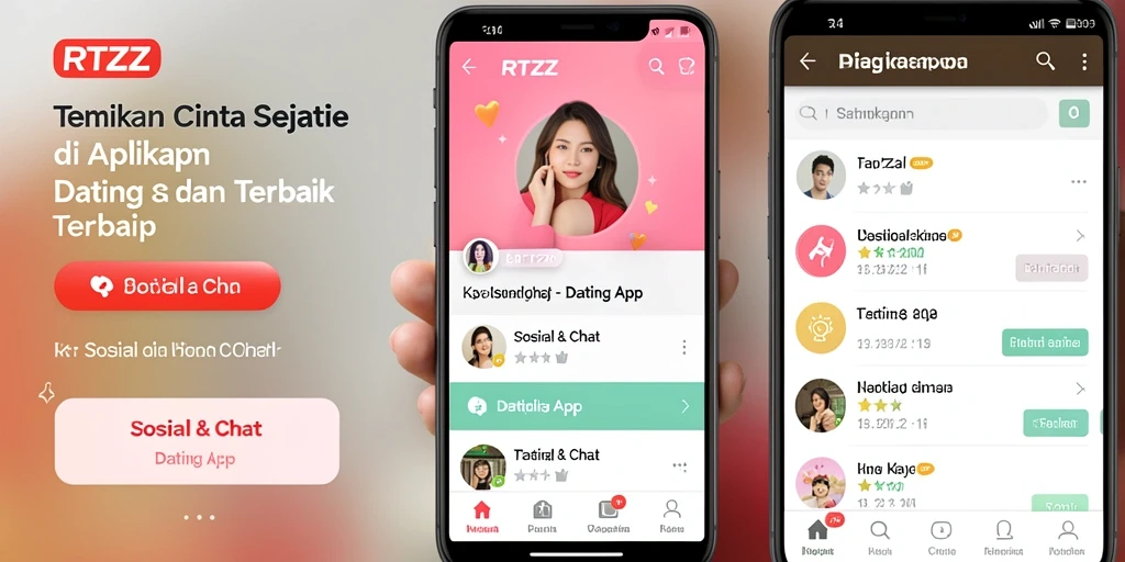 Antarmuka RTZZ yang menarik dan fungsional untuk mencari pasangan.